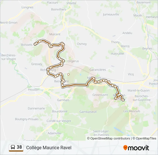 38 Bus Line Map