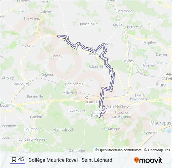 45 Bus Line Map