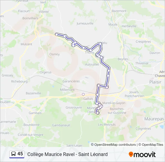 45 Bus Line Map