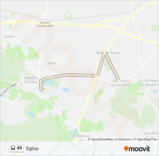 49 Bus Line Map