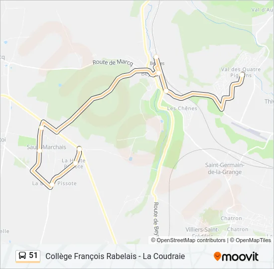51 Bus Line Map