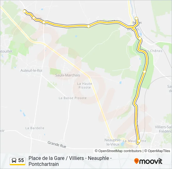 55 Bus Line Map