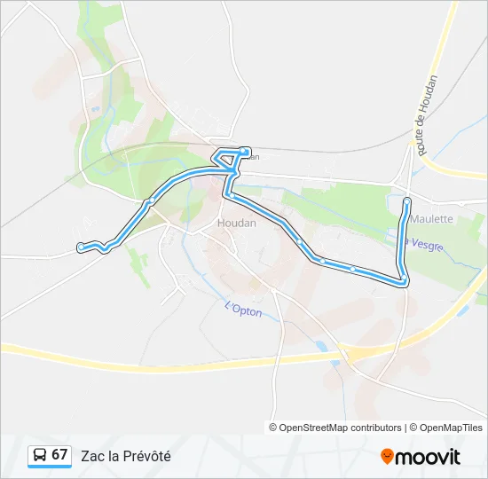 67 Bus Line Map