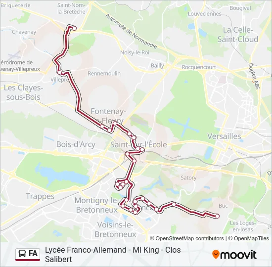 FA Bus Line Map