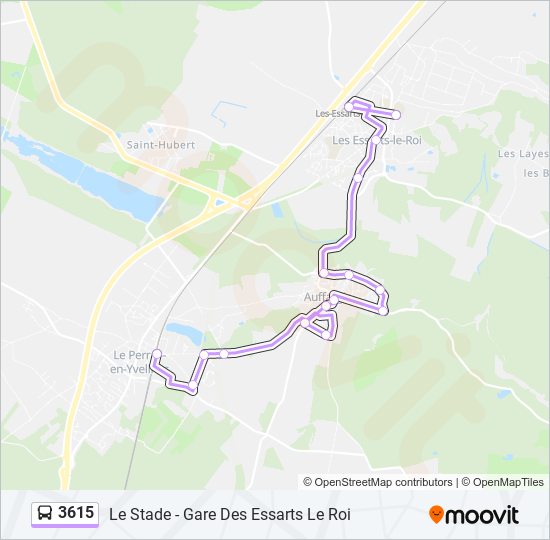 Plan de la ligne 3615 de bus