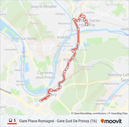 Plan de la ligne 5 de bus