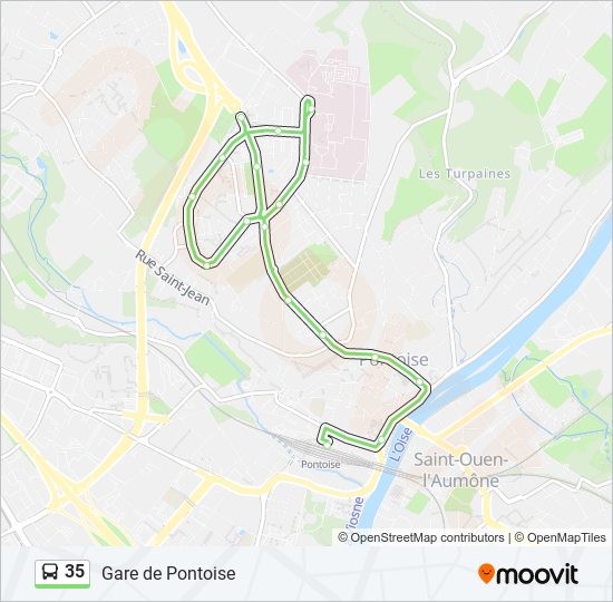 Plan de la ligne 35 de bus