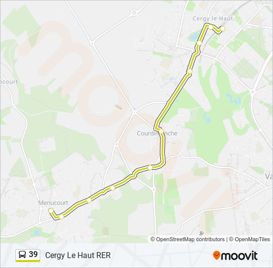 Plan de la ligne 39 de bus