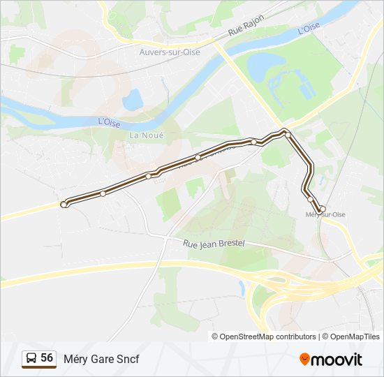 56 bus Line Map