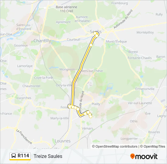 R114 Bus Line Map
