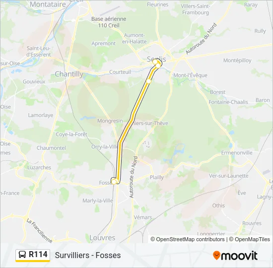 R114 Bus Line Map