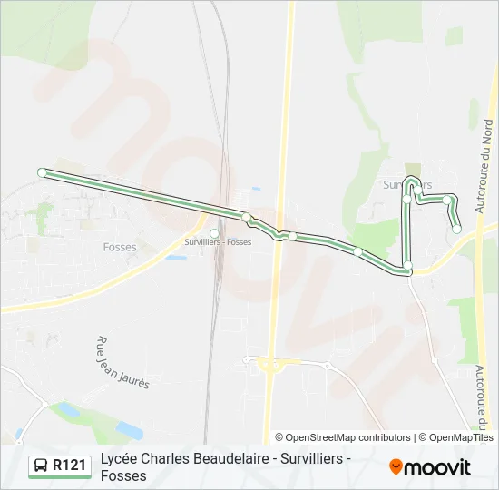 R121 Bus Line Map