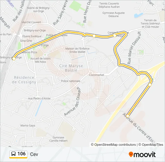 106 Bus Line Map