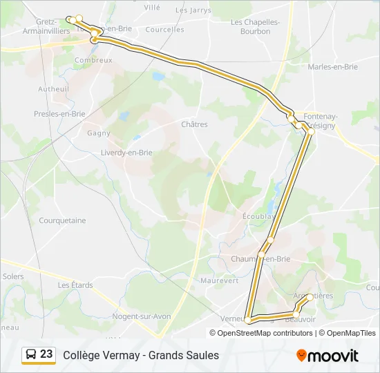 23 Bus Line Map