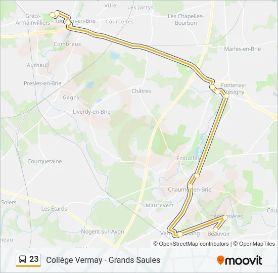 23 Bus Line Map