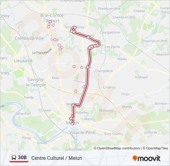 30B Bus Line Map