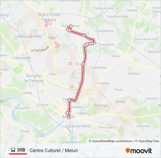 30B Bus Line Map