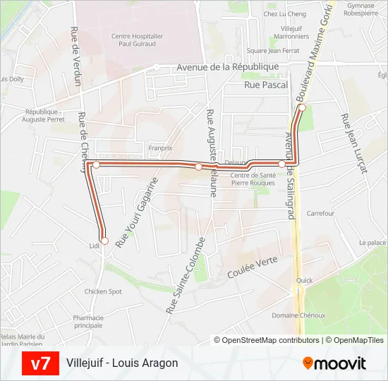 V7 Bus Line Map