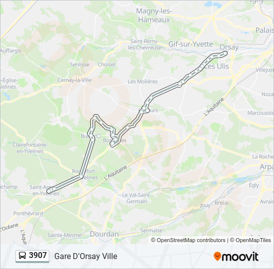 3907 bus Line Map