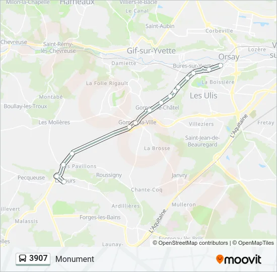 3907 Bus Line Map