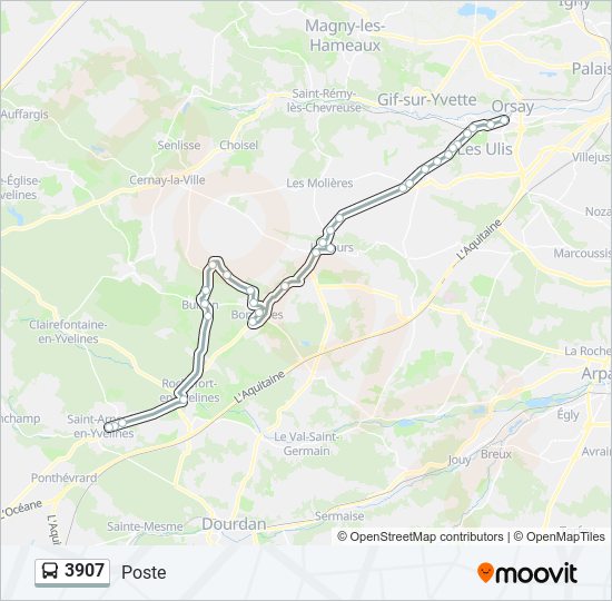 3907 bus Line Map