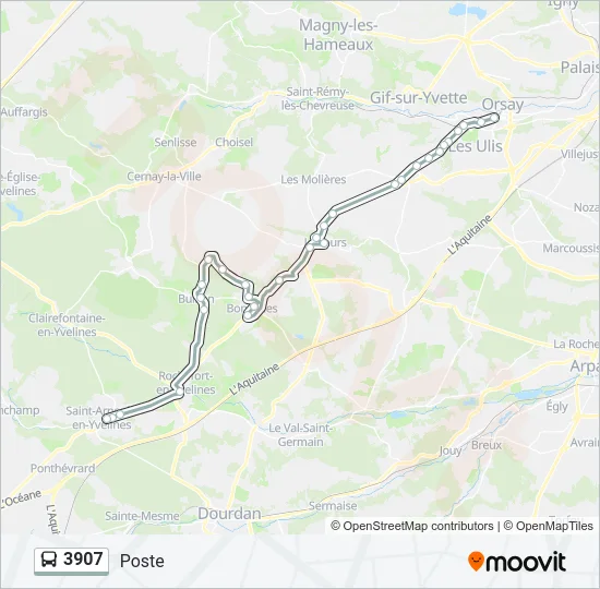 3907 Bus Line Map