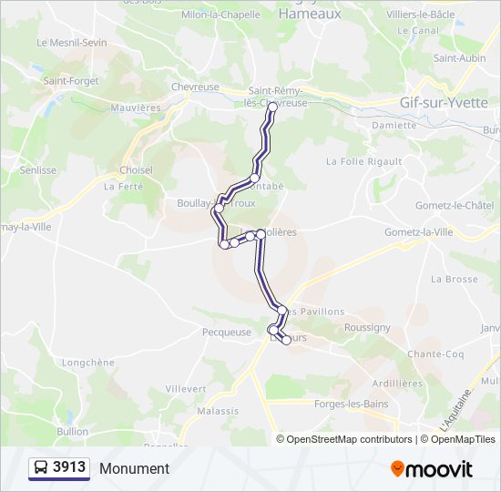 Mapa de 3913 de autobús