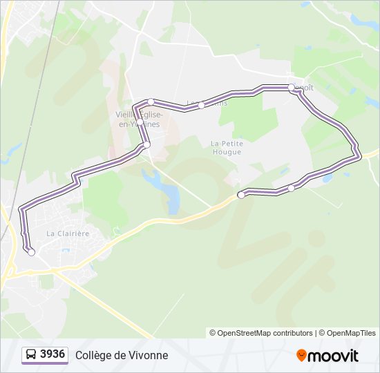 Plan de la ligne 3936 de bus