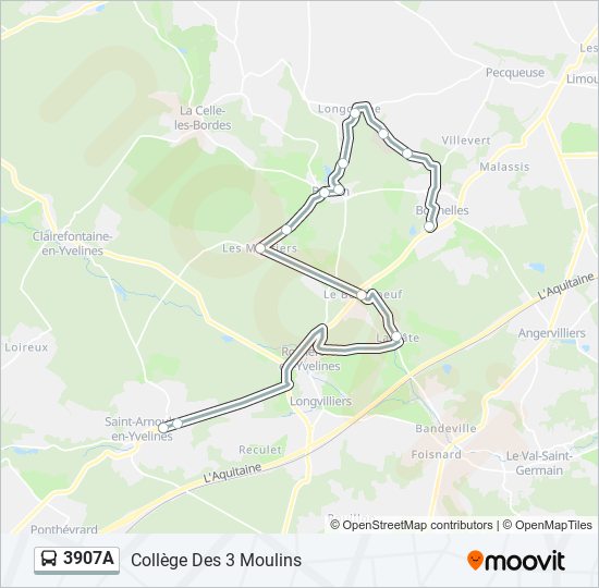 3907A bus Line Map