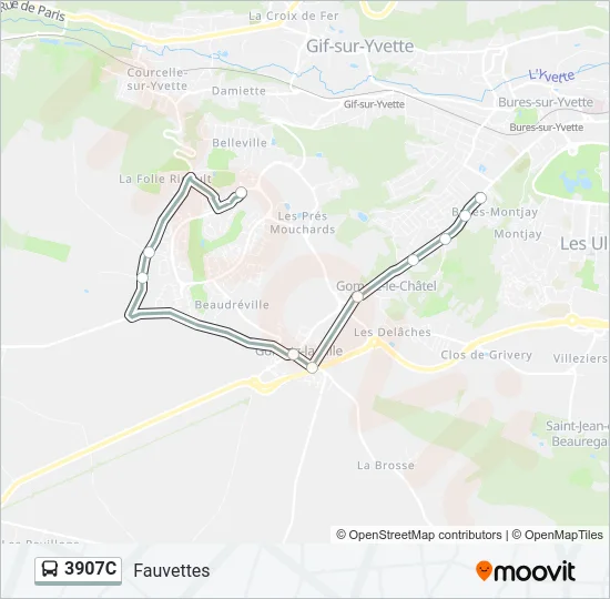 3907C Bus Line Map