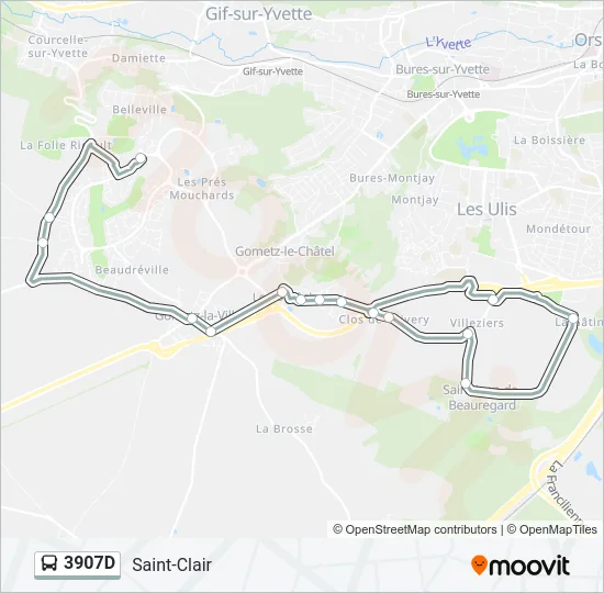 3907D Bus Line Map