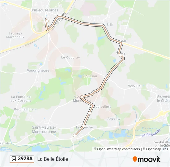 3928A Bus Line Map