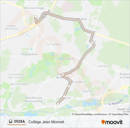 3928A Bus Line Map