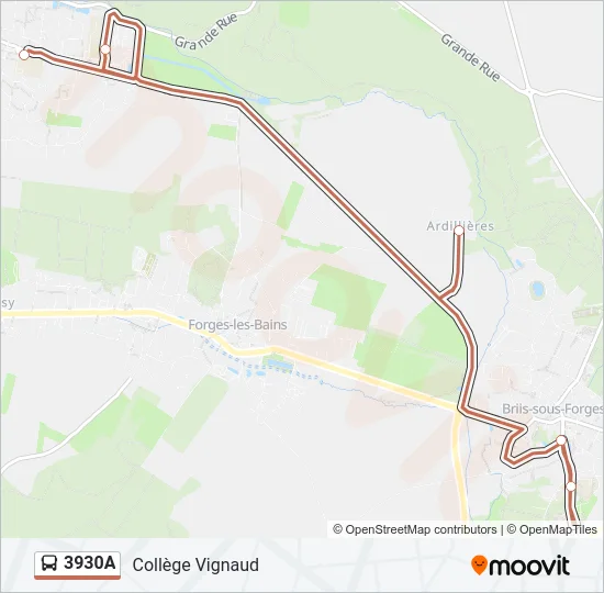 3930A Bus Line Map