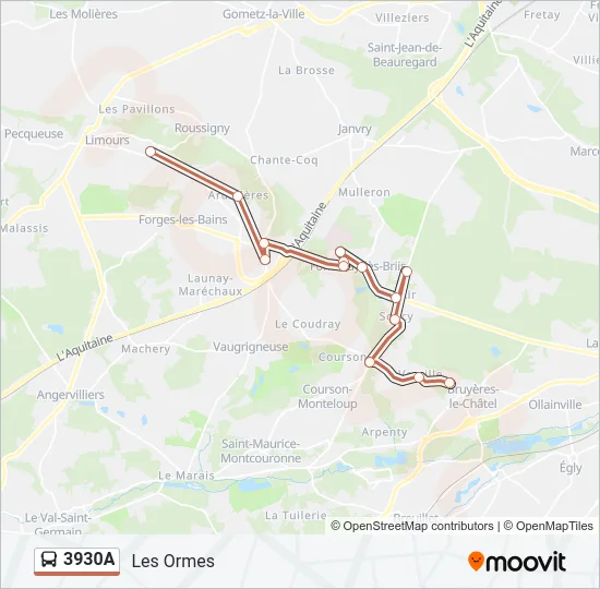 3930A Bus Line Map