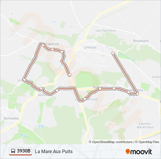 Mapa de 3930B de autobús