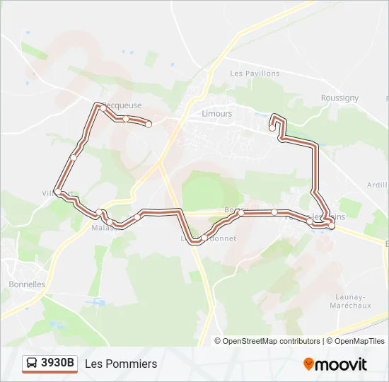 3930B Bus Line Map