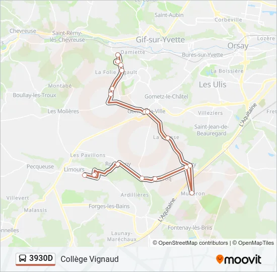 3930D Bus Line Map
