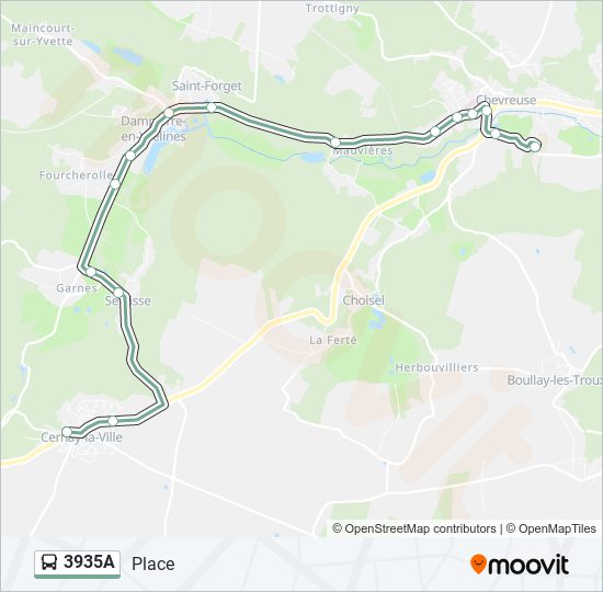 3935A bus Line Map