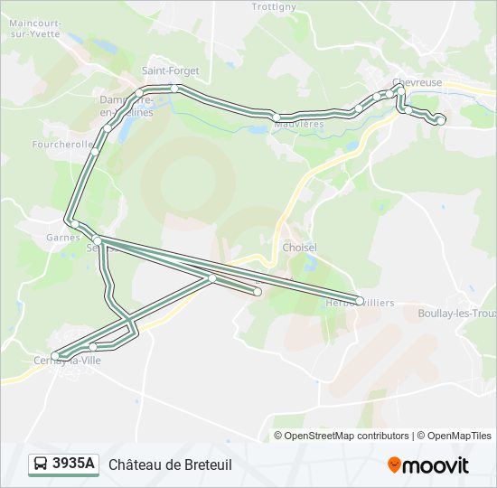 3935A bus Line Map