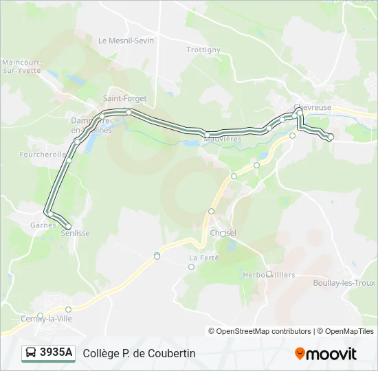 3935A Bus Line Map