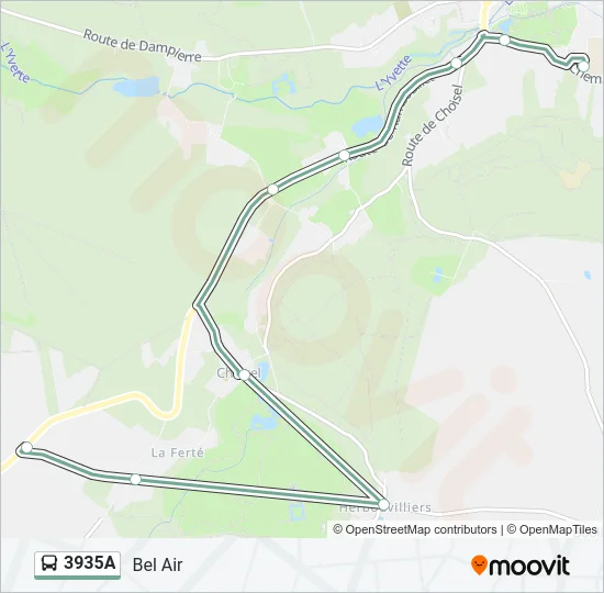 3935A Bus Line Map