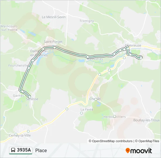 3935A Bus Line Map