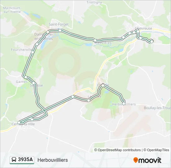 3935A Bus Line Map