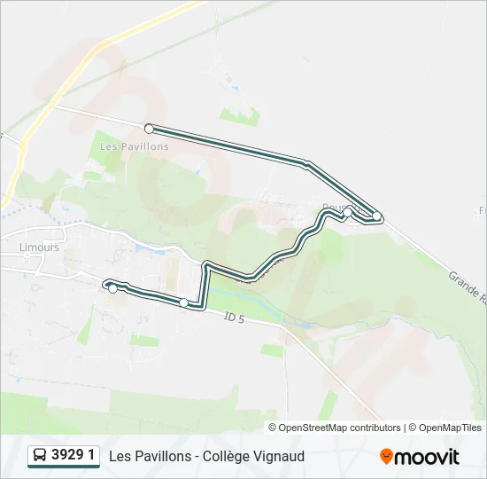3929 1 Bus Line Map