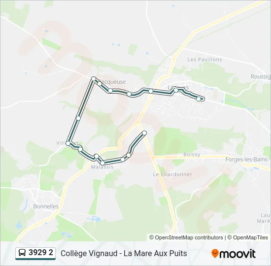 3929 2 Bus Line Map