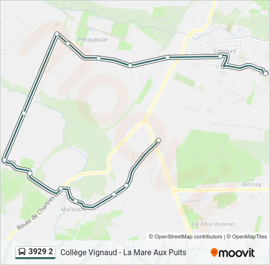 3929 2 Bus Line Map