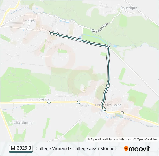 3929 3 Bus Line Map