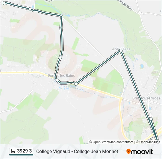 3929 3 Bus Line Map