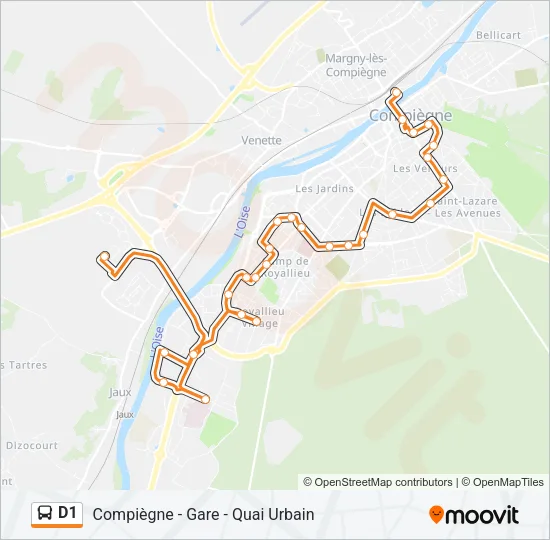 D1 Bus Line Map